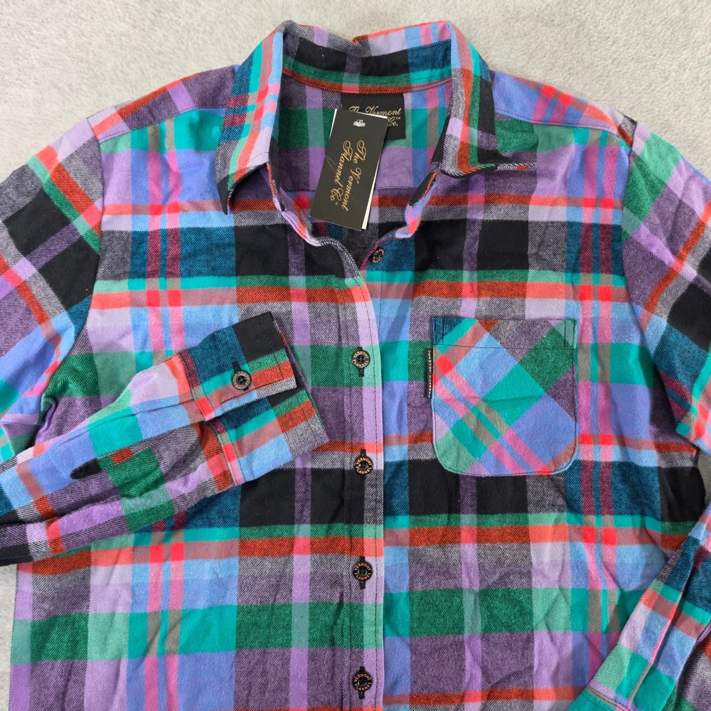 The Vermont Flannel Co Mens Large Plaid Button Down Shirt Multi-Color New